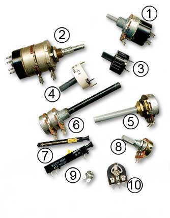 Typical potentiometers and Preset Potentiometer Symbol. Typical potentiometers and