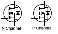 MOSFET-Symbols-P-and-N