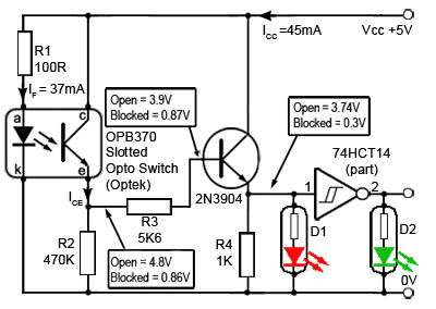Slotted Opto Switch Circuit