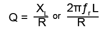 Q factor formula